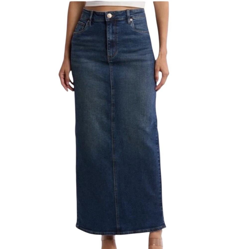 NWT STS Blue Niki Maxi Pencil Skirt Dark Wash Size 27